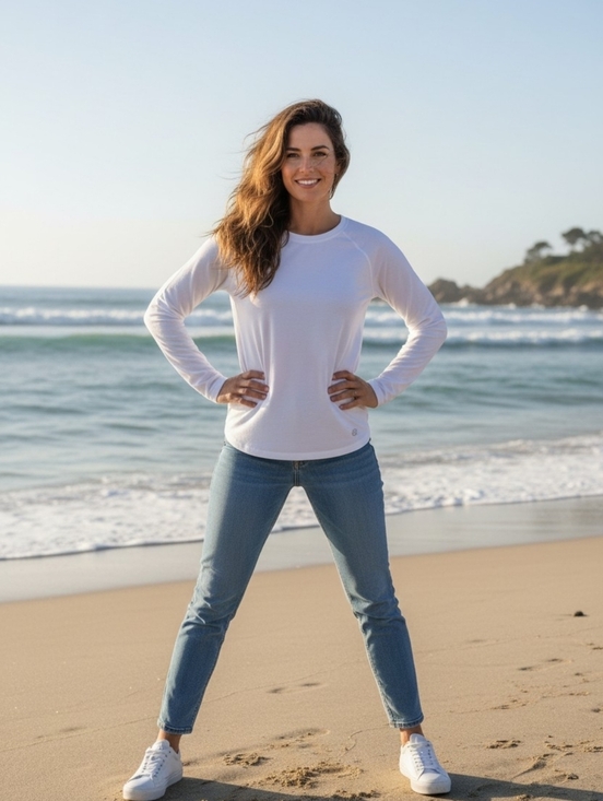 be inspired Tops - Be Inspired - NWOT, White Long Sleeve Top, Size Small, Round Neck,